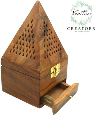 Vrattius Sheesham Wood Amazing Decorative Pryamid Shape Stylish Dhoop Batti Stand Wooden Incense Holder(Brown)