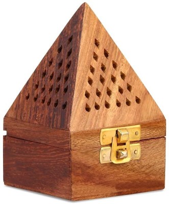 Ankri Handmade Wooden Incense Sticks Pyramid Box Stand Holder Agarbatti Dhoop (3 Inch) Wooden Incense Holder(Brown)