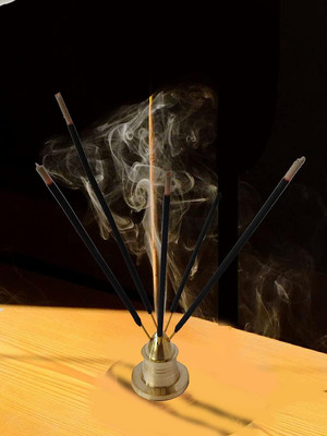 STOTRAM Brass Incense Holder 5 Agarbatti Stand Incense Holder Brass Incense Holder(Gold)