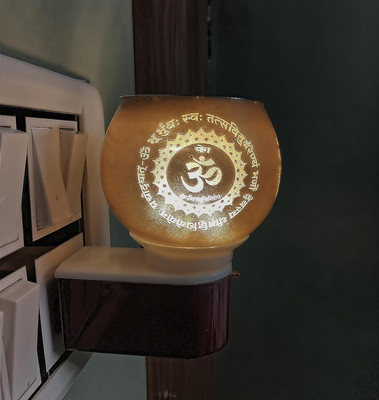 ARTRADERS Night lamp Kapoor dani Electric Aroma Burner (Camphor Tabledani Diya/Dhoop Dani) Ceramic Incense Holder(Brown, Pack of 1)