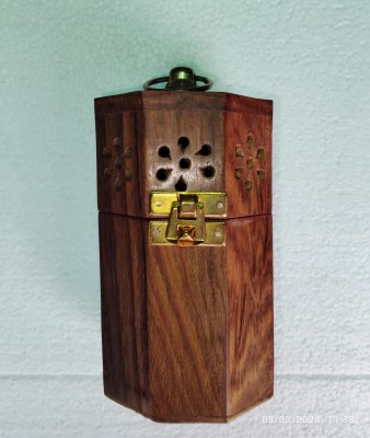 RanaCreation Wooden incense holder box for home Wooden Incense Holder(Brown)