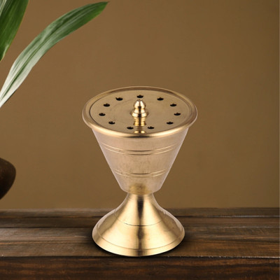 Flipkart SmartBuy Pure Brass Damru Incense Holder | agarbatti holder | Agarbatti stand Brass Incense Holder(Gold, Pack of 1)