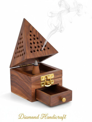 Diamond Handicraft ooden Dhoop Stand Wooden Incense Holder(Brown)