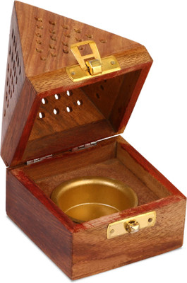 DigiRake Dhoop Stand (3 Inch Width), Agarbathi Stand , Computer Sambrani Incense Holder Wooden Incense Holder Set(Brown)