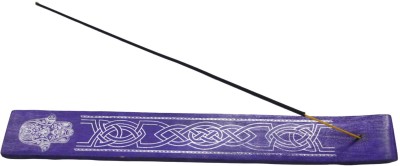 PRIME HOMES Wooden Tray Incense Burner Holder with Painted Design - for Incense Sticks Wooden Incense Holder(Purple, Pack of 1)