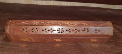 Shelter Wooden Agarbatti Stand with Ash Catcher & Dhoop Batti Stand Wooden Incense Holder(Brown)