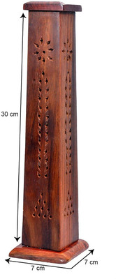 Way of life Wooden Incense Holder Handmade Wooden Incense Stick Holder Wooden Incense Holder(Brown)