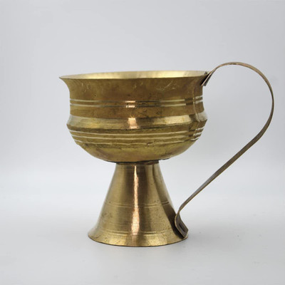 Alodie Brass Dhoop Holder | Dhaka Dhunuchi | Sambrani Dhoop Holder Brass Incense Holder(Gold, Pack of 1)