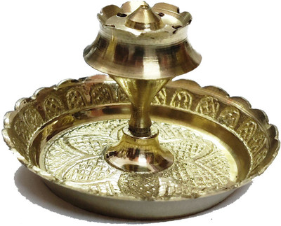 divine mart Brass Incense Stick Holder, Agarbatti Stand Brass Incense Holder(Gold)