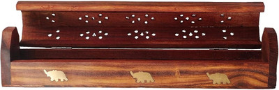 HAPY HAVEN Hapy Haven Agarbatti & Dhoop Stand Dhoop Dani Stick Holder Wooden Incense Holder(Brown, Pack of 1)