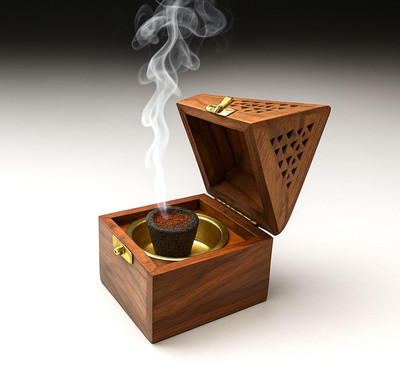 Divyanshi Pyramid Shape Wooden Incense Sticks Holder | Agarbatti & Dhoop Dan Wooden Incense Holder(Brown)