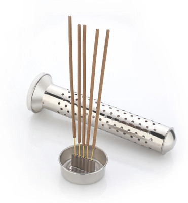 NAVRANG Incense Stick Holder Stainless Steel Agarbatti Stand Stainless Steel Incense Holder(Silver)
