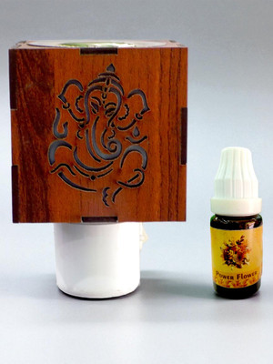 dauji enterprises Electric Kapoor Dani Combo | Aroma Oil Burner, Diffuser & Fragrance Lamp Wooden, Plastic, Steel Incense Holder Set(Brown, Pack of 1)