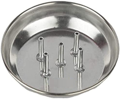 Dynore Agarbatti Stand With Plate/ Incense Stick Holder For Home Set of 1 Stainless Steel Incense Holder(Silver)