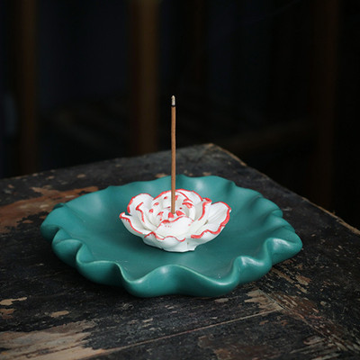 Ekhasa Ceramic Agarbatti Stand with Ash Catcher - Incense Holder for Pooja & Home Decor Ceramic Incense Holder(Multicolor)