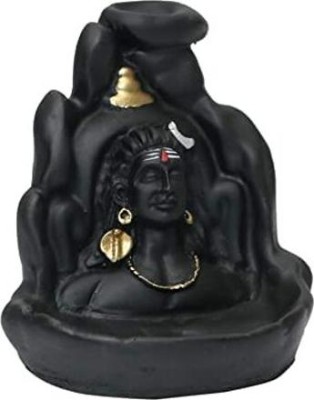 WeMart Lord Shiva Adiyogi Shiva Backflow Smoke Fountain Incense Holder Burner Decorative Showpiece  -  5 cm(Polyresin, Multicolor)