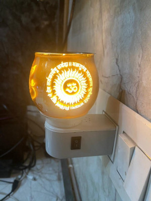 Dormoret LED Kapoordani/Aroma Oil Diffuser With On Off Switch To Toggle For Burner & Lamp Glass, Plastic, Steel Incense Holder(Gold, Pack of 1)