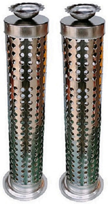 SHRIKHATUSHYAM Agarbatti Stand with Ash Catcher for Puja Ghar,Dhupbatti Stand For Home,Office Stainless Steel Incense Holder(Steel, Pack of 2)