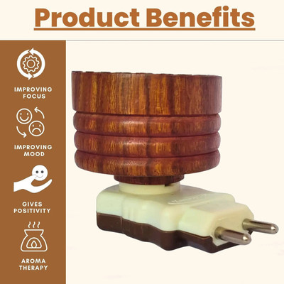 VSELL Electric Kapoor Dani Dhoop Wooden Stand Wooden, Stainless Steel Incense Holder(Brown, Pack of 1)