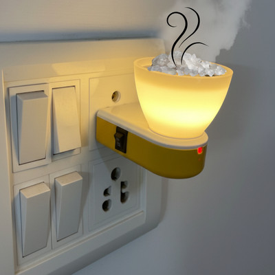 BLOSMOS 2 in 1 Camphor Electric Diffuser for Home & Office | Oil Diffuser | Kapoor Dani Plastic Incense Holder(Yellow, White)