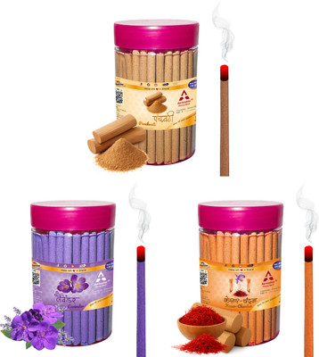 Aereoday Panchvati, Lavender & Kesar Chandan Dhoop Stick Pack of 300 gram Fragrances Panchvati, Lavender, Kesar Chandan(100 g, Set of 3)