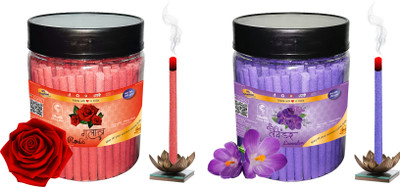 Shankh Rose & Lavender Dhoop Stick (Incense Stick) Pack of 400 gram (200 + 200) Fragrances Rose, Lavender(200 g, Set of 2)