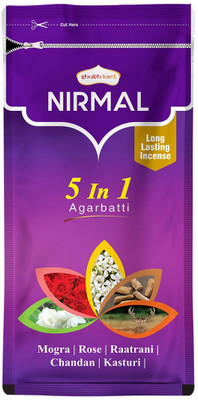 Shubhkart Nirmal 5 in 1 Agarbatti Mogra, Rose, Raatrani, Chandan, Kasturi(150 g, Set of 1)