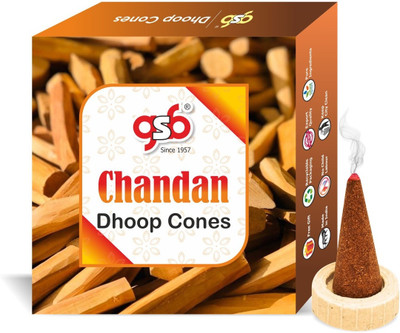 GANDHI SUGANDH BHANDAR Chandan Premium Dhoop Cones | No Charcoal | No Bamboo | Long Lasting Natural(100 g, Set of 1)