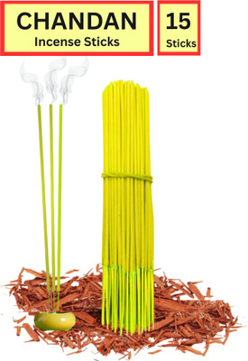Flipkart SmartBuy Chandan 15 Organic Incense Sticks For Puja Meditation & Negativity Pooja Chandan Premium Agarbatti(15 Units, Set of 1)