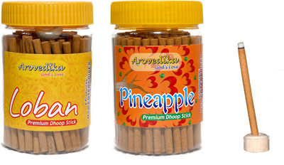 Arovedika LOBAN 1 PINEAPPLE 1 BOX DHOOP STICKS (100GM PER BOX ) TOTAL 2 BOX DHOOP LOBAN, PINEAPPLE(100 g, Set of 2)