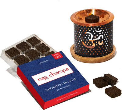 Aromafume Nag Champa Incense Bricks & Om Burner Set Nag Champa(1 Units, Set of 1)