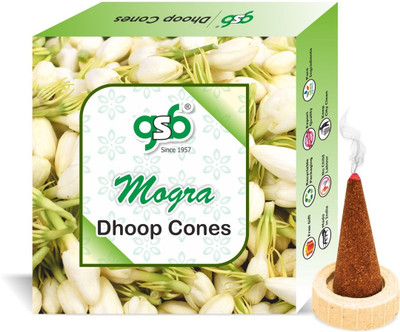 GANDHI SUGANDH BHANDAR Mogra Premium Dhoop Cones | No Charcoal | No Bamboo | Long Lasting Natural(100 g, Set of 1)