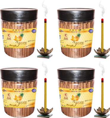Green Spiritual Mogra, Panchvati, Lavender & Kesar Chandan Dhoop Stick Pack of 800 Pineapple(200 g, Set of 4)