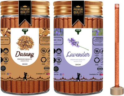 green bull Dasang, Lavender Premium Dry Dhoop Sticks (Incense) | Pack of 2 | With Stand | Dasang, Lavender(2 Units, Set of 2)