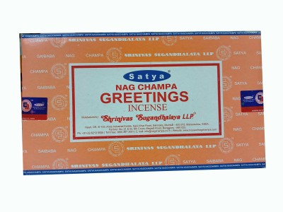 Quickcollection Satya Nag Champa Greetings Masala Agarbatti Incense Stick Pack of 6 Long Lasting Fragrance (90 Units)(90, Set of 6)