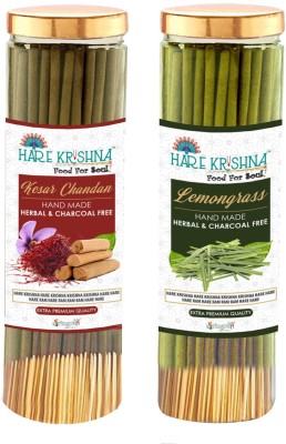 Vringra Kesar Chandan Agarbatti + Lemongrass Agarbatti Sticks - Incense Sticks - Agarbatti For Pooja, Kesar Chandan and Lemongrass Fragrance(400, Set of 2)