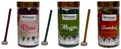 kn fragrance & Colognes Combo Pack of Dhoop Sticks | Rose + Mogra + Chandan | 100 Gram Each | Pack of 3 Rose + Mogra + Chandan(300, Set of 1)