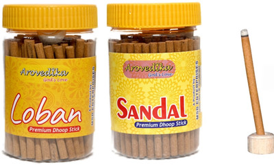 Arovedika LOBAN 1 SANDAL 1 BOX DHOOP STICKS (100GM PER BOX ) TOTAL 2 BOX DHOOP LOBAN, SANDAL(100 g, Set of 2)
