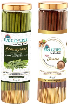 Vringra Lemongrass Agarbatti Sticks + Malay Chandan Incense Sticks-Sandalwood Agarbatti- Charcoal Free Agarbatti, Lemongrass & Malay Chandan Fragrance(400, Set of 2)