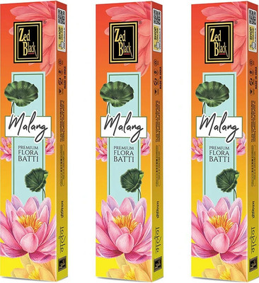 Zed Black Incense Sticks Malang Premium Flora Batti (Pack of 3) Agarbatti Stick Floral(270 g, Set of 3)