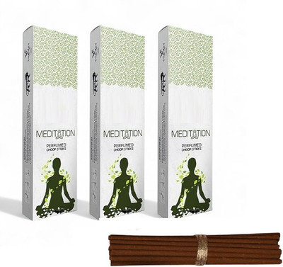 Adhvik Box Pack of 3 (100 Grams Approx 24 pcs Sticks) Meditation Dry Stick With Stand Scented(72 Units, Set of 3)