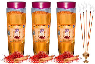 Shankh Kesar Chandan Agarbatti (Incense Stick) Pack of 900 gram (300 + 300 + 300) Fragrance Kesar Chandan(900 g, Set of 1)