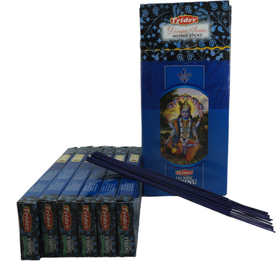 TRIDEV Jai Shree Vishnu Incense Stick Pack 6 Jai Shree Vishnu(10 Units, Set of 6)