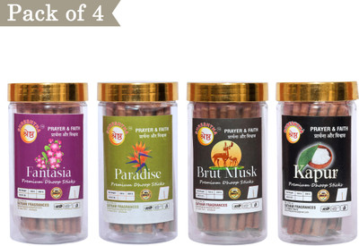 SHRESHTHA PREMIUM PERFUME KAPUR PARADISE FANTASIA BRIUT MUSK (4X100G)400G KAPUR, PARADISE, FANTASIA, BRUT MUSK(400 g, Set of 4)