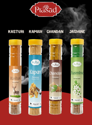 PRASAD Royal & premium flavour Kasturi Kapoor Chandan Jasmine Kasturi, Kapoor, Chandan, Jasmine(56 Units, Set of 4)