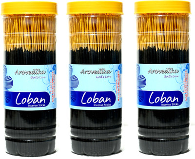 Arovedika LOBAN 3 BOX BLACK AGARBATTI ( PER BOX 450GM ) TOTAL 1.3KG LOBAN(400 g, Set of 2)