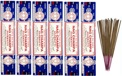 Rudra Pack of 6 (12 Stick Per Box) Satya Sai Nag Champa Agarbatti Incense Sticks Scented(12 Units, Set of 6)