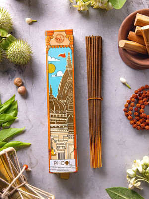 Phool Kashi Vishwanath Natural Chandan Agarbatti | Pure Sandal Incense Stick For Pooja Sandalwood(40 Units, Set of 1)