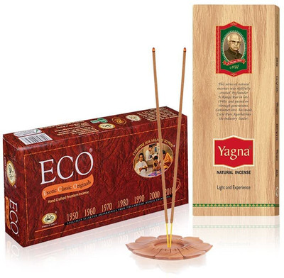 Cycle Pure Yagna Agarbatti & ECO Incense Sticks with Sandal, Herbal, Masala, Rose, Floral Fragrance(30 Units, Set of 2)