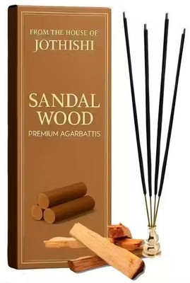 Jothishi Chandan Fragrance Premium Agarbattis – Classic Woody Incense Sticks for Puja Sandalwood(45 Units, Set of 1)